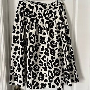 Talbots Black and White Animal Print A-Line Skirt